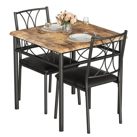 3 Piece Kitchen Table Set, Dining Table and Chairs for 2