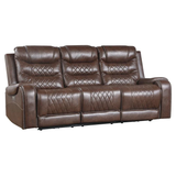 Power Double Reclining Sofa with Drop-Down Cup Holders