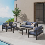 Brandtley Metal 7-Person Sofa Seating Group with Cushions