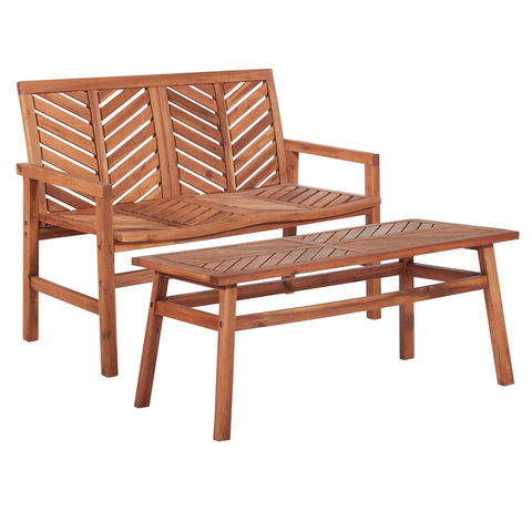 2-Piece Chevron Patio Conversation Set in Brown