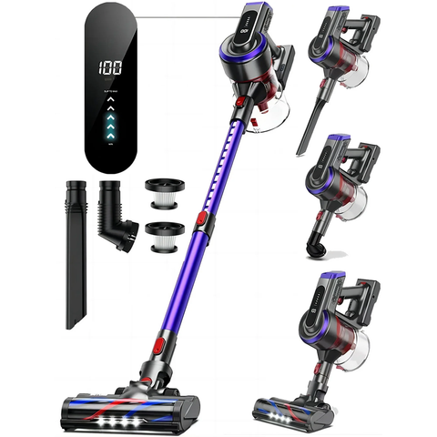 Buture Cordless Stick Vacuum Cleaner 55mins 450W 38Kpa with Touch Display