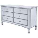 Contempo 6 Drawer Contemporary Mirrored Dresser