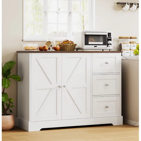 Farmhouse Sideboard with 3 Storage Drawer