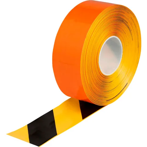 ToughStripe® Max Floor Marking Tape, Vinyl, 3"W x 100'L, Blk/Yellow Stripe