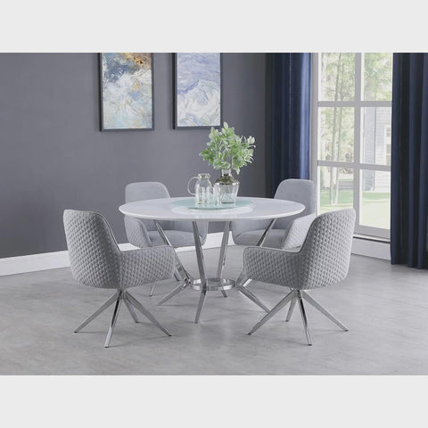 Abby 5-piece Dining Set White and Light Grey