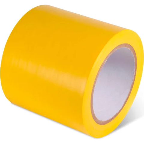 Safety Tape, 4"W x 108'L, 5 Mil, Yellow, 1 Roll