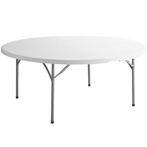 Choice 72" Round White Plastic Folding Table