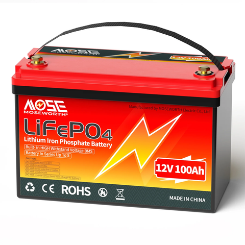 12V 100Ah LiFePO4 Battery,15000 Deep Cycles,Low Temp Cutofff,100A