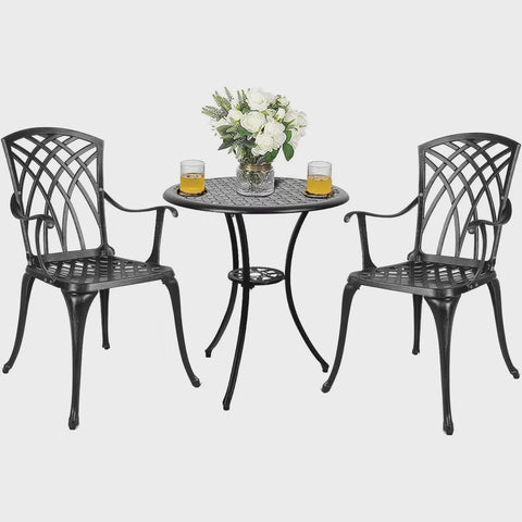 3 Piece S Bistro Set Cast Aluminum Bistro Table Set