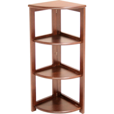 34 x 12 Corner Flip Flop Bookcase - Mocha Walnut