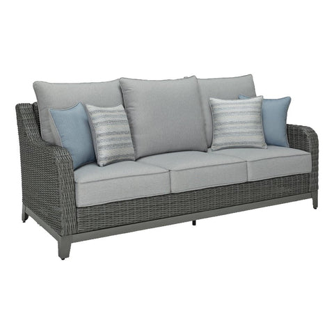 Elite Park Outdoor Fabric Sofa with Cushion in Gray