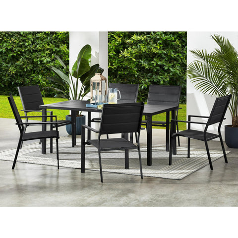 Dashwood 7-Piece Outdoor Dining Set, Black