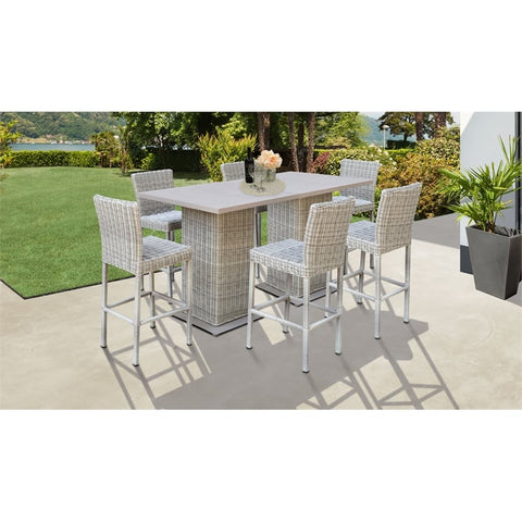 Pub Table Set Barstools 8 Piece Outdoor Patio Furniture