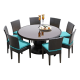 60 Inch Outdoor Patio Dining Table with 8 Armless Chairs