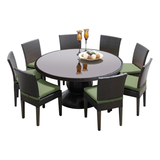 60 Inch Outdoor Patio Dining Table with 8 Armless Chairs