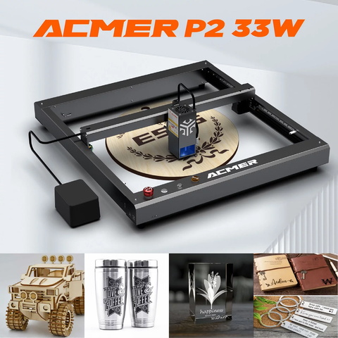 ACMER P2 33W Engraver with Automatic Air-assist System Superfast Speed