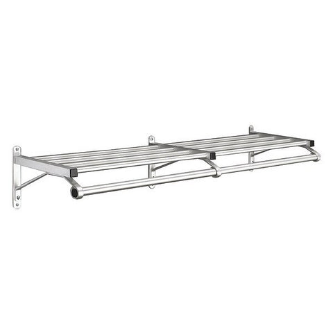 Coat Rack, 1 Shelf, 48 In W, Satin Aluminum