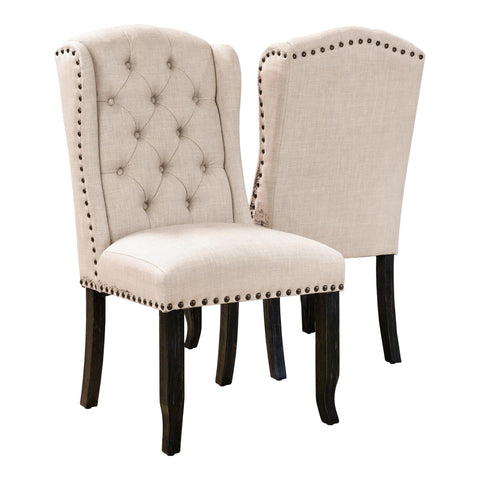 Sinuata Fabric Tufted Side Chair