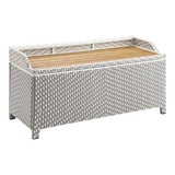 Poolside Outdoor Wicker Metal Storage Bench