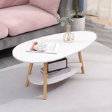 2 Tier Coffee Table Cocktail Table Sofa Table Ellipse Oval