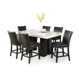 Camila Marble Top Rectangular 7-Piece Counter Height Dining Set