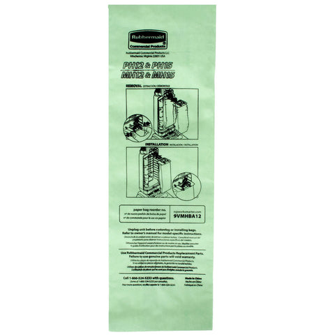 Rubbermaid Commercial Upright Vacuum Cleaner Replacement Bag, Fg9Vmhba12