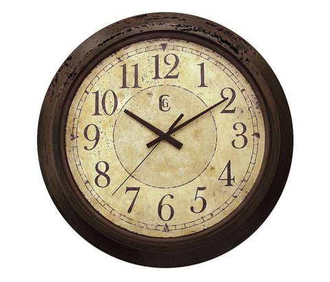 Analog Clock, 14 In, Brown