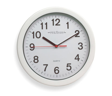 Analog Clock, 10-1/4 In, White