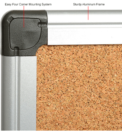 Cork Bulletin Board - 72 x 48 - Aluminum Frame