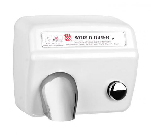 DA5-974, WORLD DRYER STAMPED STEEL WHITE - COST SAVING HAND DRYERS