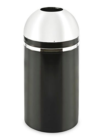 Domed Open Top Receptacle - 15 Gallon, Chrome