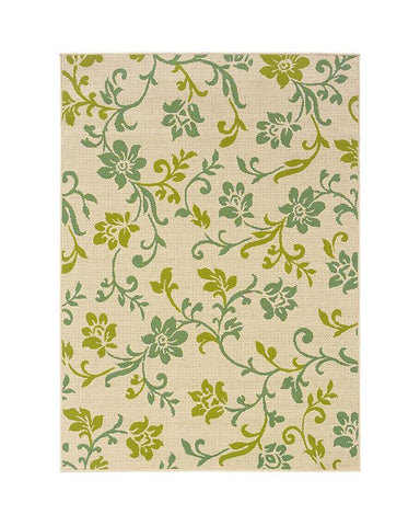 FLOWERS AND LEAVES OUTDOOR RUGS  Beige