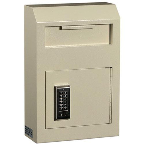 Protex Wall Mount Drop Box with Electronic Lock WDS-150E 10" x 4-1/4" x 15" Beige