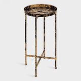 Kate and Laurel Celia Round Metal Foldable Tray Accent Table