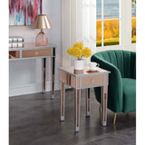 Gold Coast Mirrored End Table with Drawer