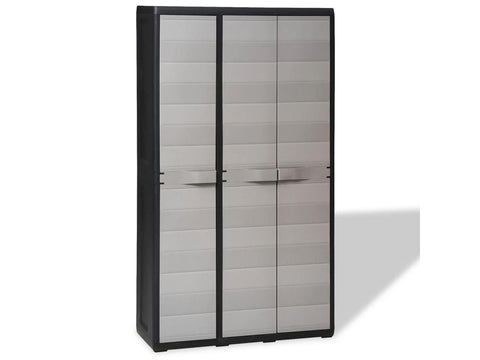 vidaXL Garden Storage Cabinet with 4 Shelves Black and Gray