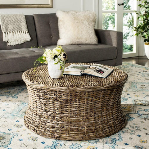 Safavieh Ruxton Natural Wicker Ottoman