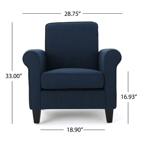 Freemont Fabric Club Chair - Dark Blue