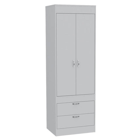2 Drawer 2 Door armoire in White