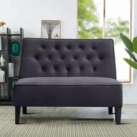 44.5" Velvet Armless Loveseat