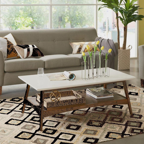 Madison Park Avalon White/ Pecan Coffee Table