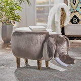 Rosie Velvet Elephant Ottoman by Christopher Knight Home