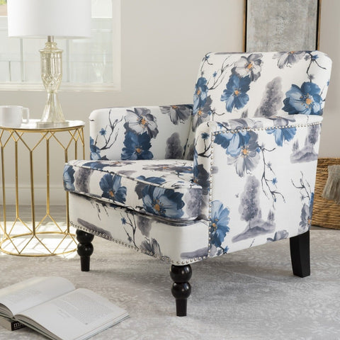 Boaz Floral Fabric Club Chair by Christopher Knight Home