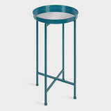 Kate and Laurel Celia Round Metal Foldable Tray Accent Table