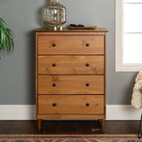 Classic Mid-Century Modern Vertical 4 Drawer Dresser - Saracina Home