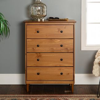 Classic Mid-Century Modern Vertical 4 Drawer Dresser - Saracina Home