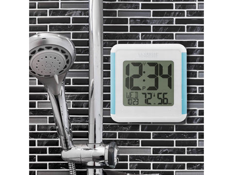 5.12" White and Blue Shower Cube Atomic Digital Wall Clock