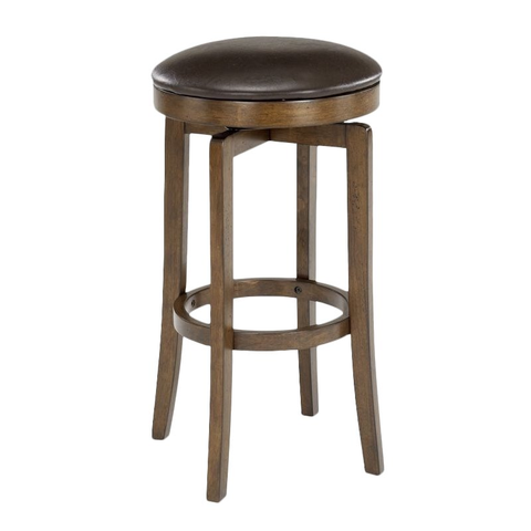 25" Backless Swivel Counter Stool in Brown Cherry