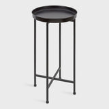 Kate and Laurel Celia Round Metal Foldable Tray Accent Table