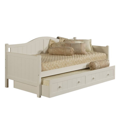 Wood Daybed in White Finish With Trundle